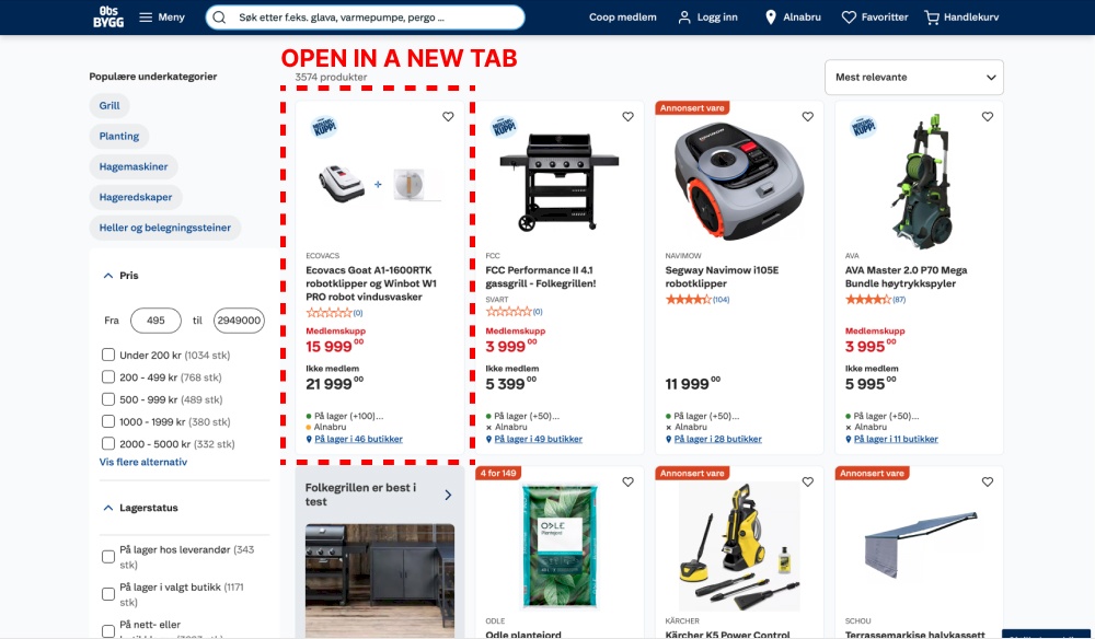 Open In A New Tab - Variant B