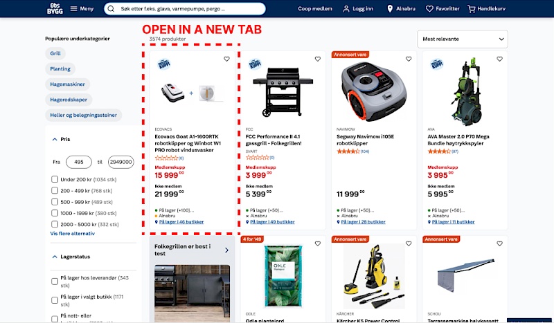 Open In A New Tab - Variant B