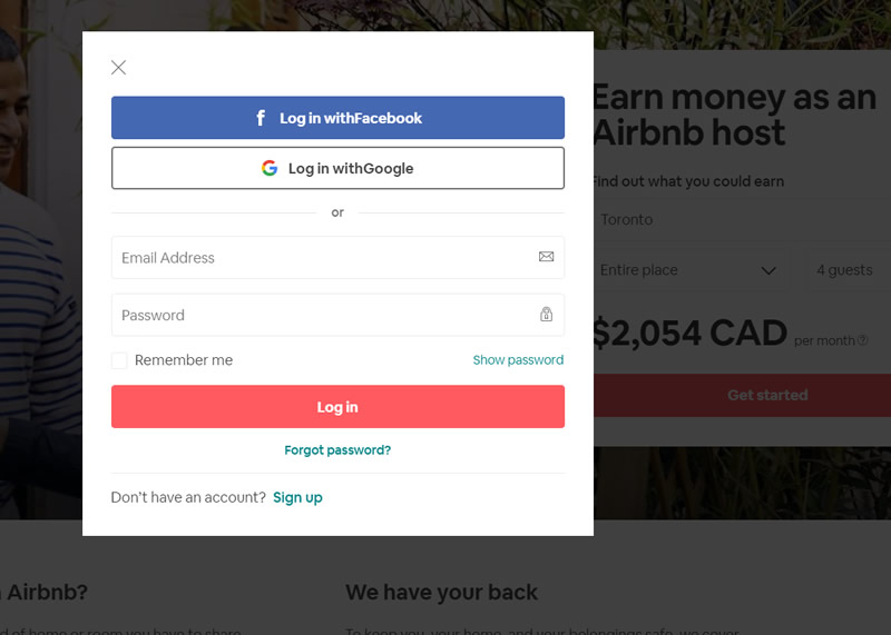 Airbnb's Step 2 Modal