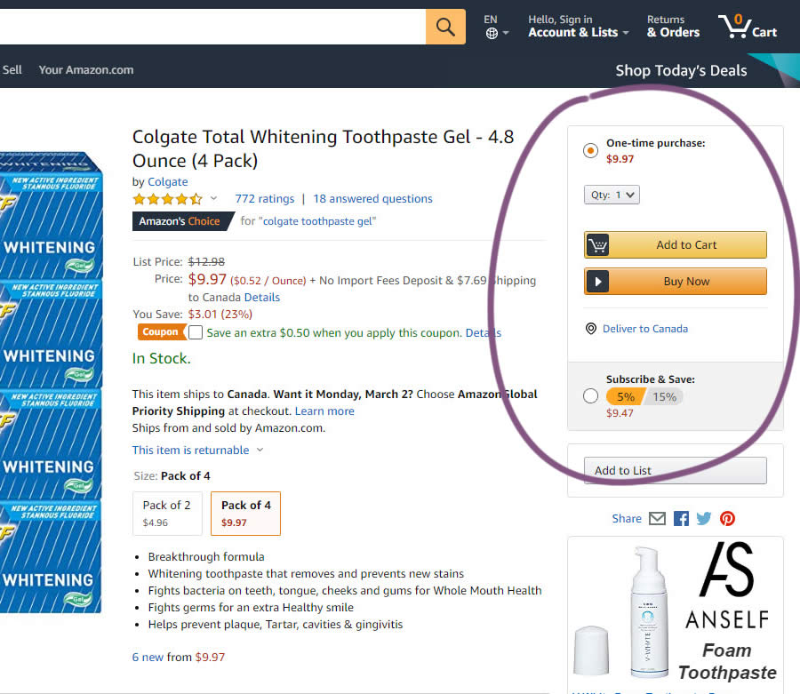Amazon s One Time Purchase Vs Subscription Experiment GoodUI